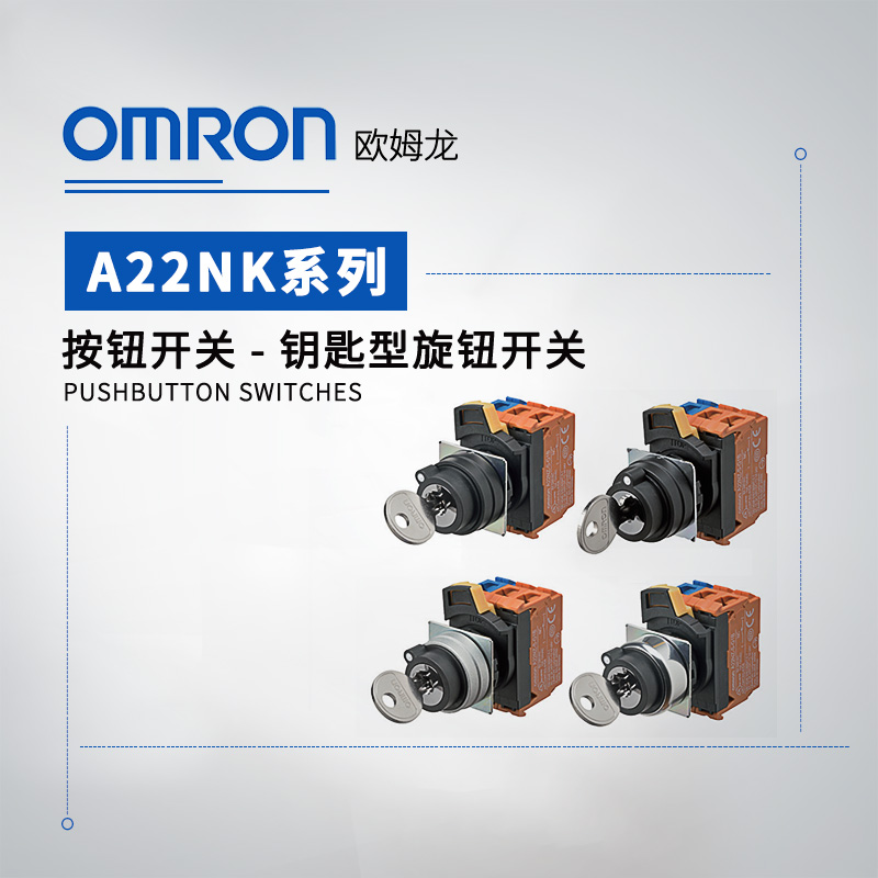 OMRON 欧姆龙 钥匙型旋钮开关 A22NK-2BL-01BA-G100