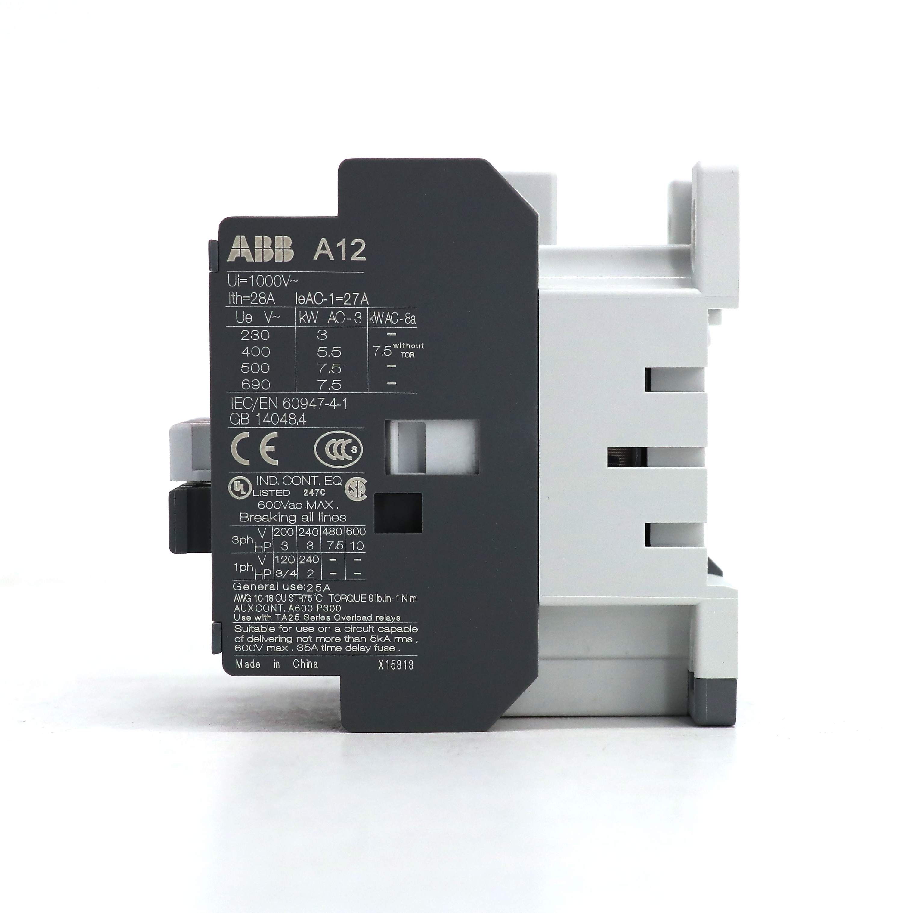ABB A系列接触器 A12-30-01*110V 50Hz/110-120V 60Hz
