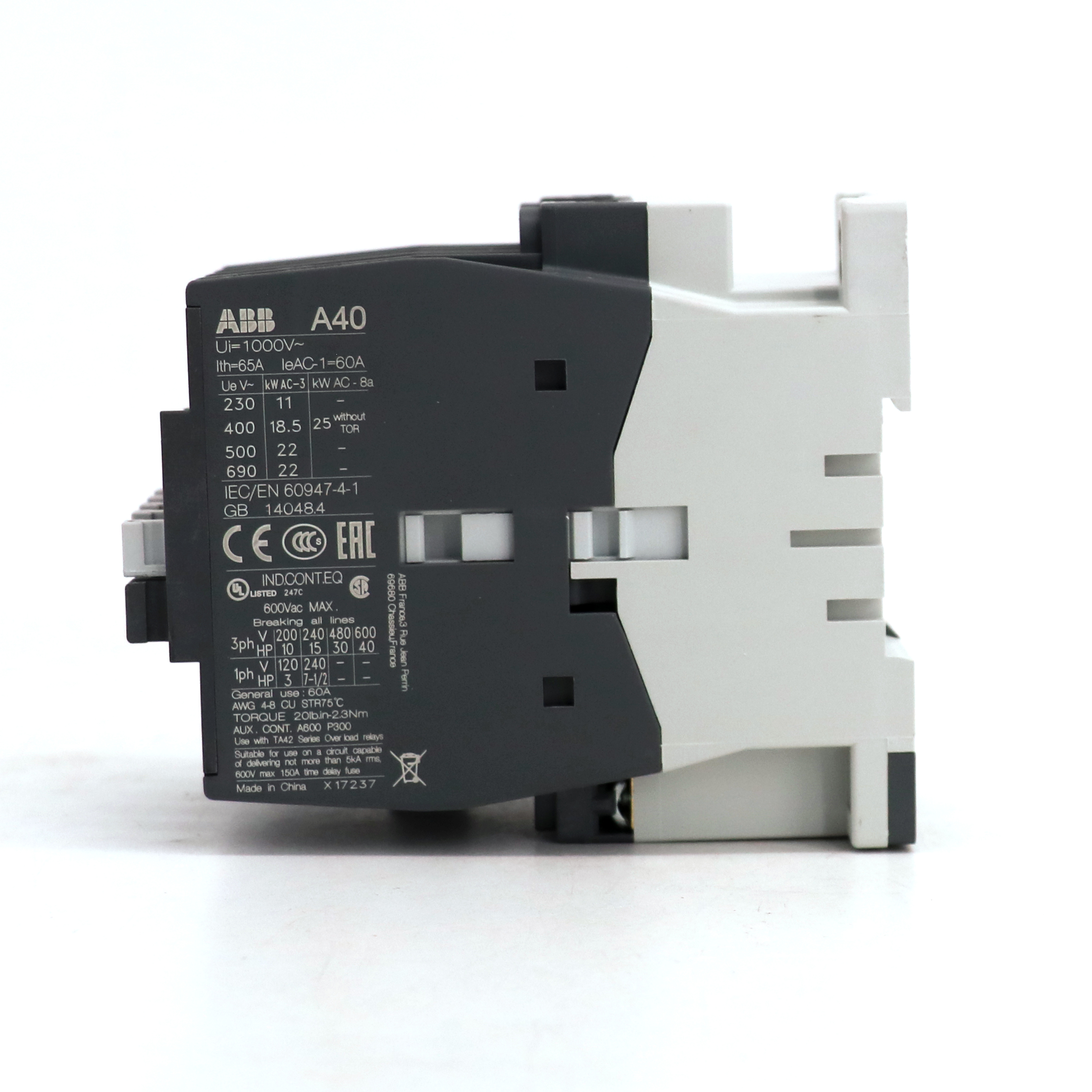 ABB A系列接触器 A300-30-11*230-240V 50Hz/240-260V 60Hz