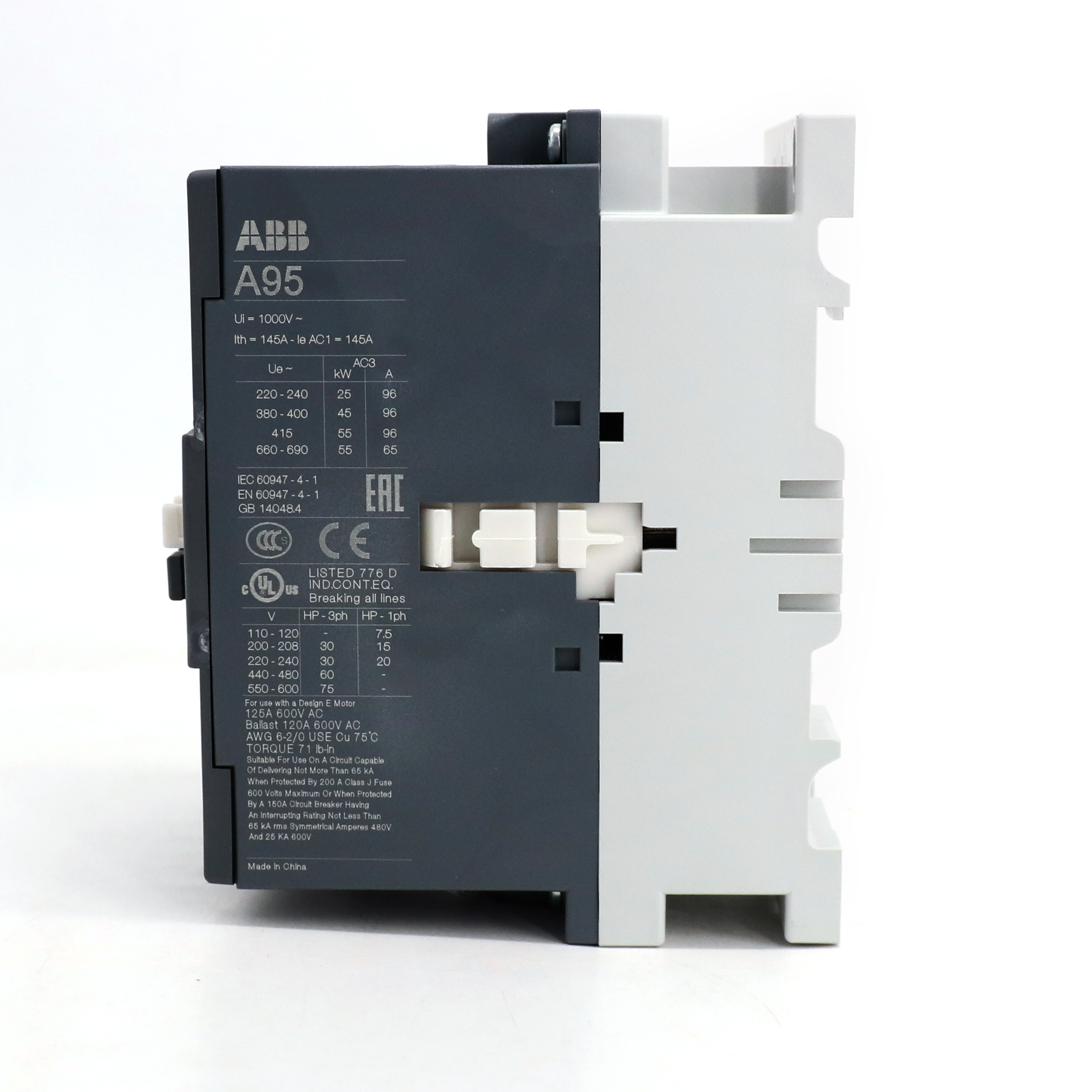 ABB A系列接触器 A95-30-11*24V 50Hz/60Hz