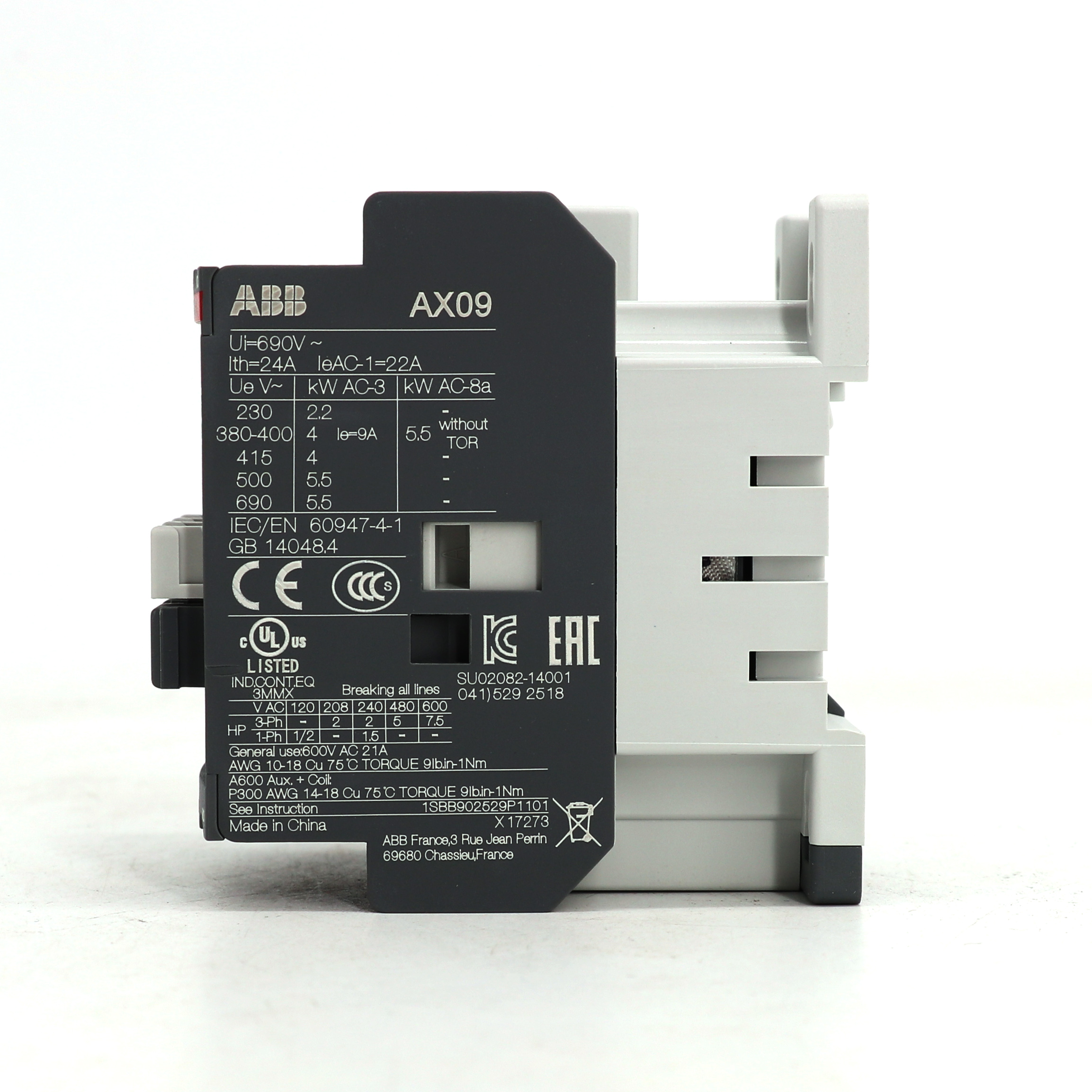 ABB 交流接触器 AX09-30-10-86*400-415V50Hz/415-440V60Hz