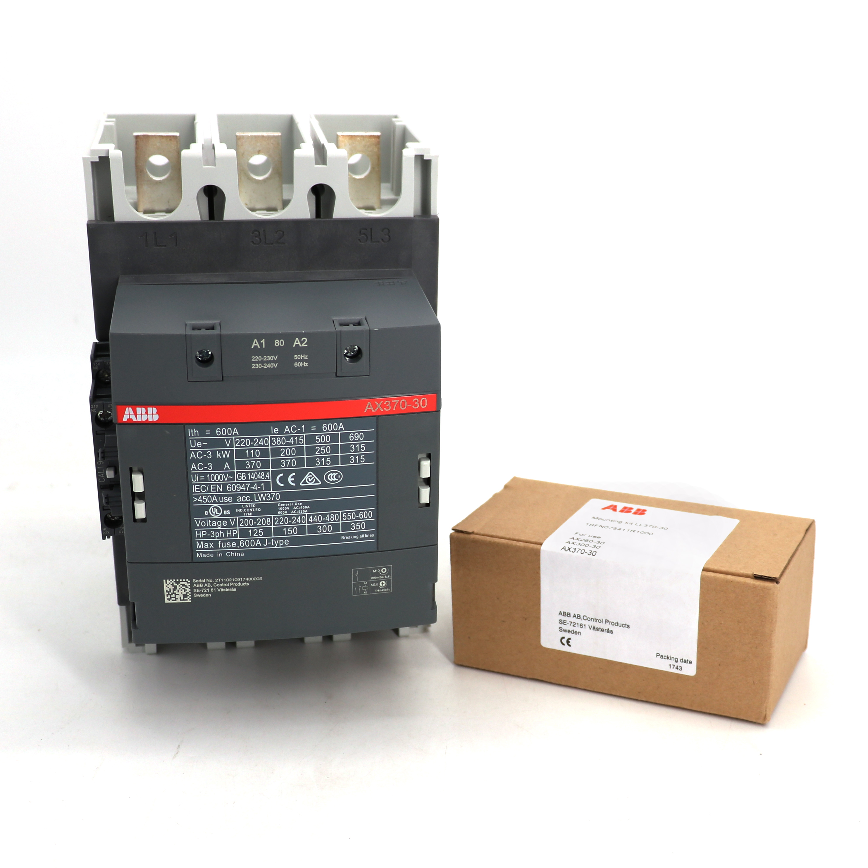 ABB 交流接触器 AX370-30-11-88*230-240V50Hz/240-260V60Hz