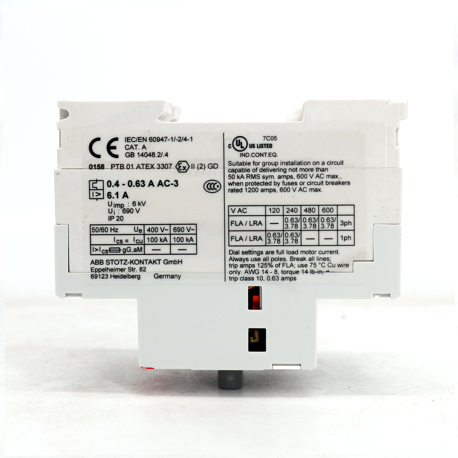 ABB MS325系列 电动机保护用断路器 MS325- 25 C/W 1NO+1NC